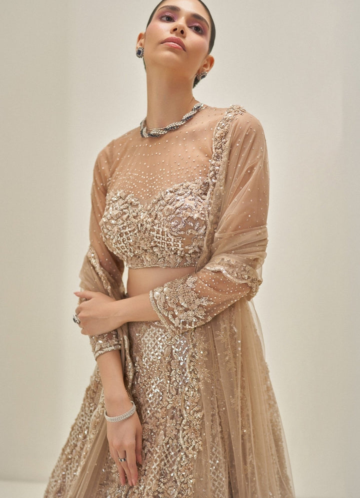 Molten Gold Embroidered Lehenga Set Angad Singh - Fabilicious Fashion