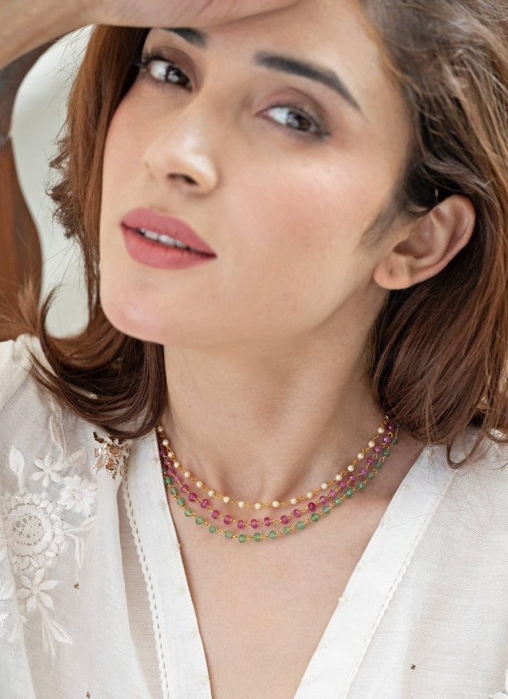 Do Taara Muliticolored Layered ChokerFabilicious Fashion