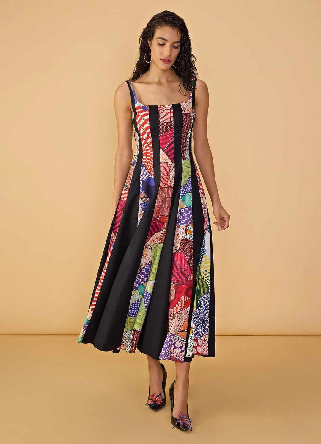 Saaksha & Kinni Multi Bird Printed Flared DressFabilicious Fashion