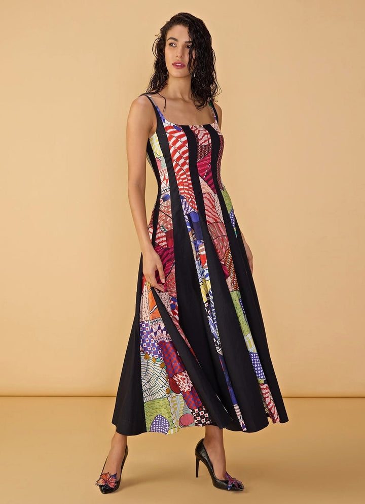Saaksha &amp; Kinni Multi Bird Printed Flared DressFabilicious Fashion