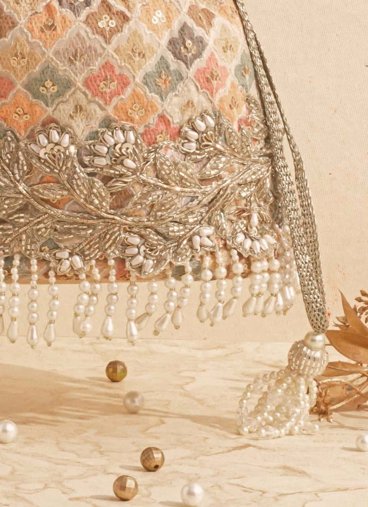 Multi Color Embroidered Bucket Bag AMYRA - Fabilicious Fashion