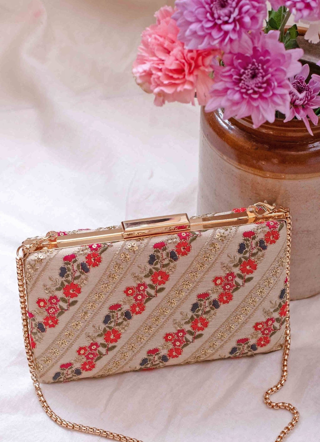 Multi Color Embroidered Clutch AMYRA - Fabilicious Fashion