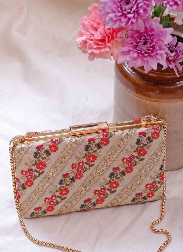 Multi Color Embroidered Clutch AMYRA - Fabilicious Fashion