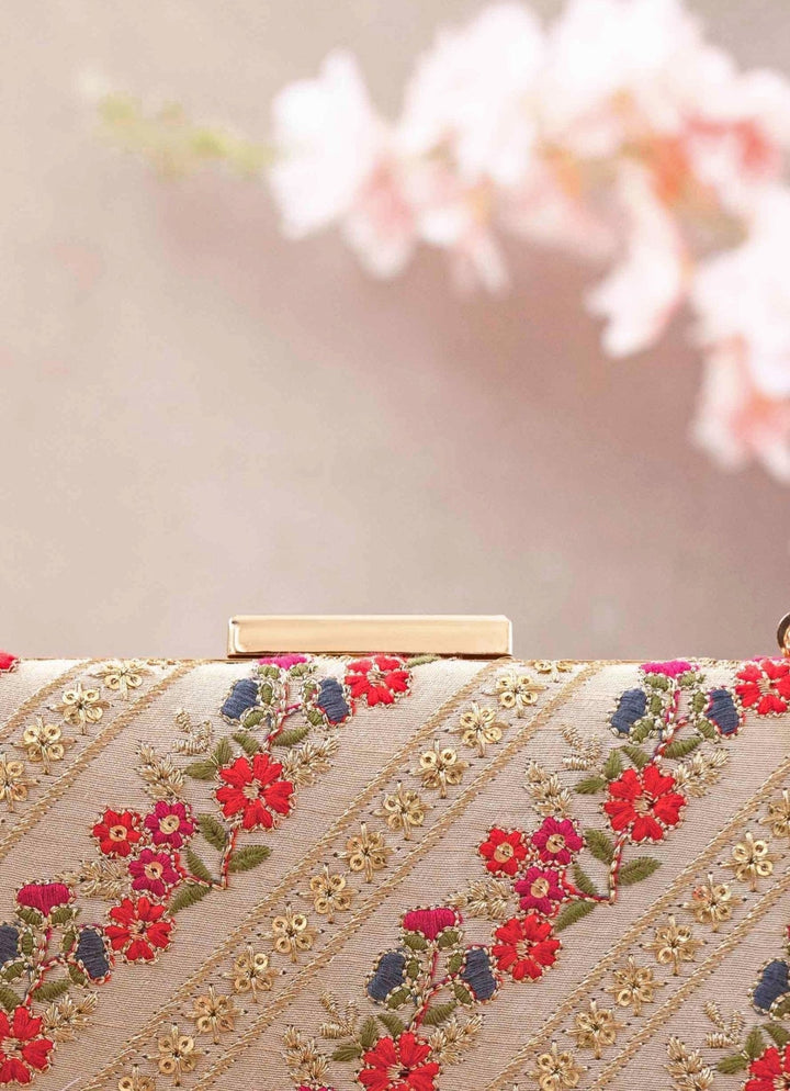 Multi Color Embroidered Clutch AMYRA - Fabilicious Fashion