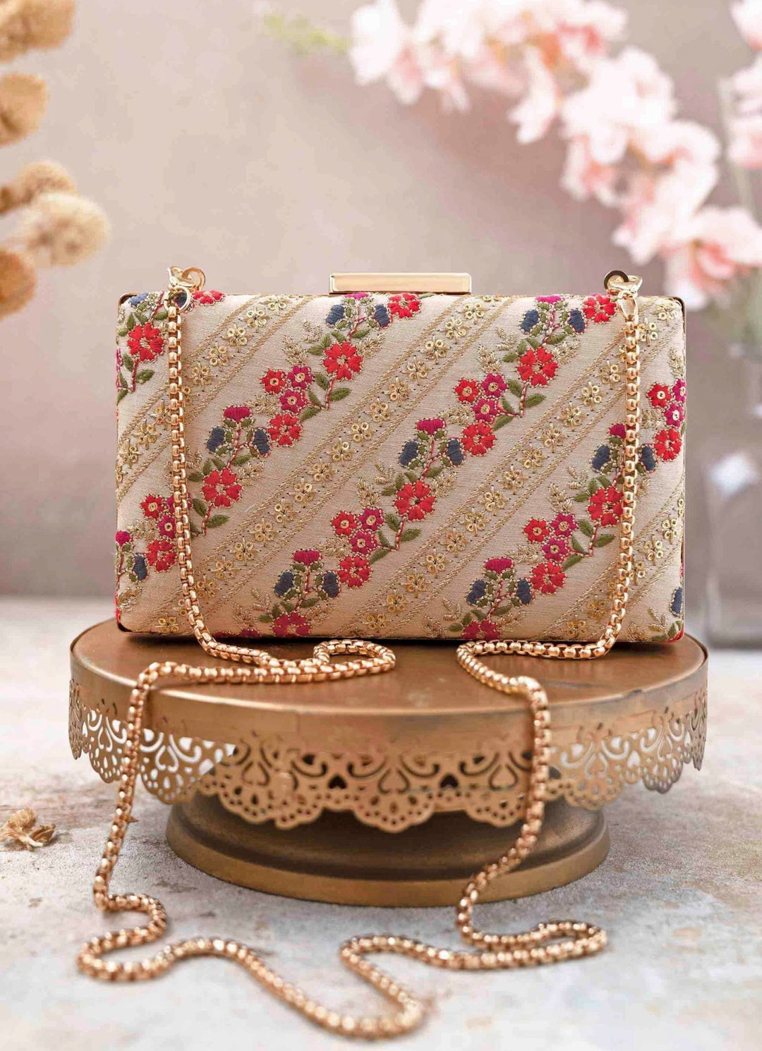 Multi Color Embroidered Clutch AMYRA - Fabilicious Fashion