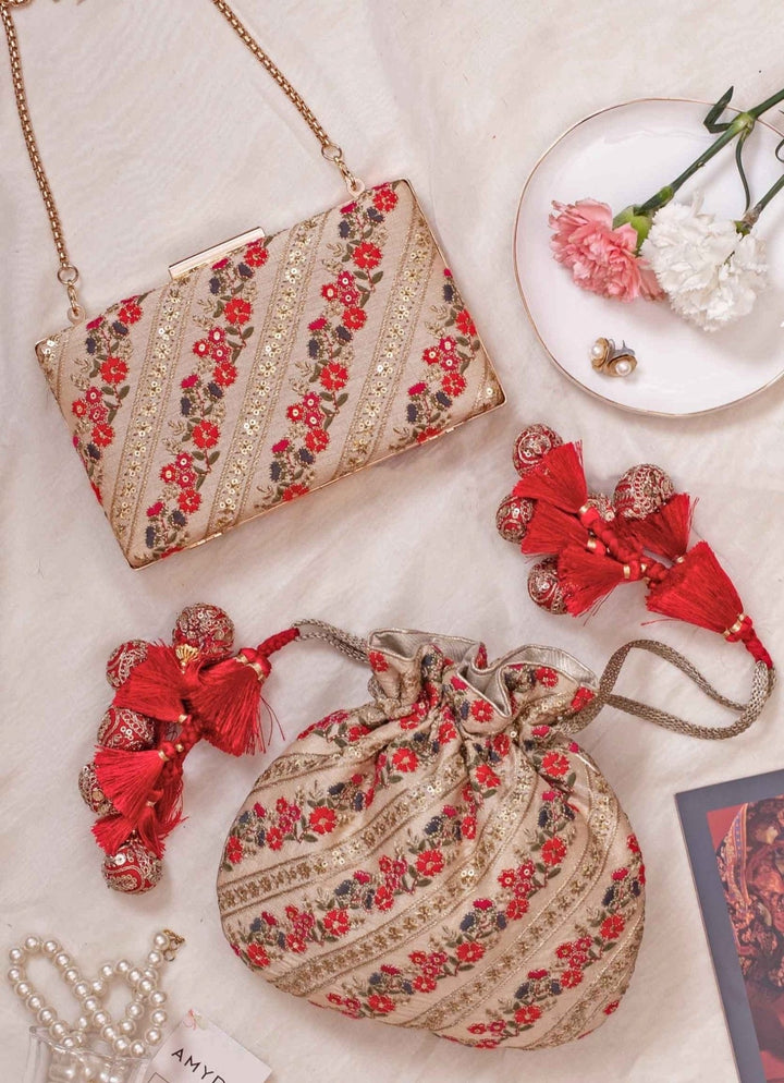 Multi Color Embroidered Clutch AMYRA - Fabilicious Fashion