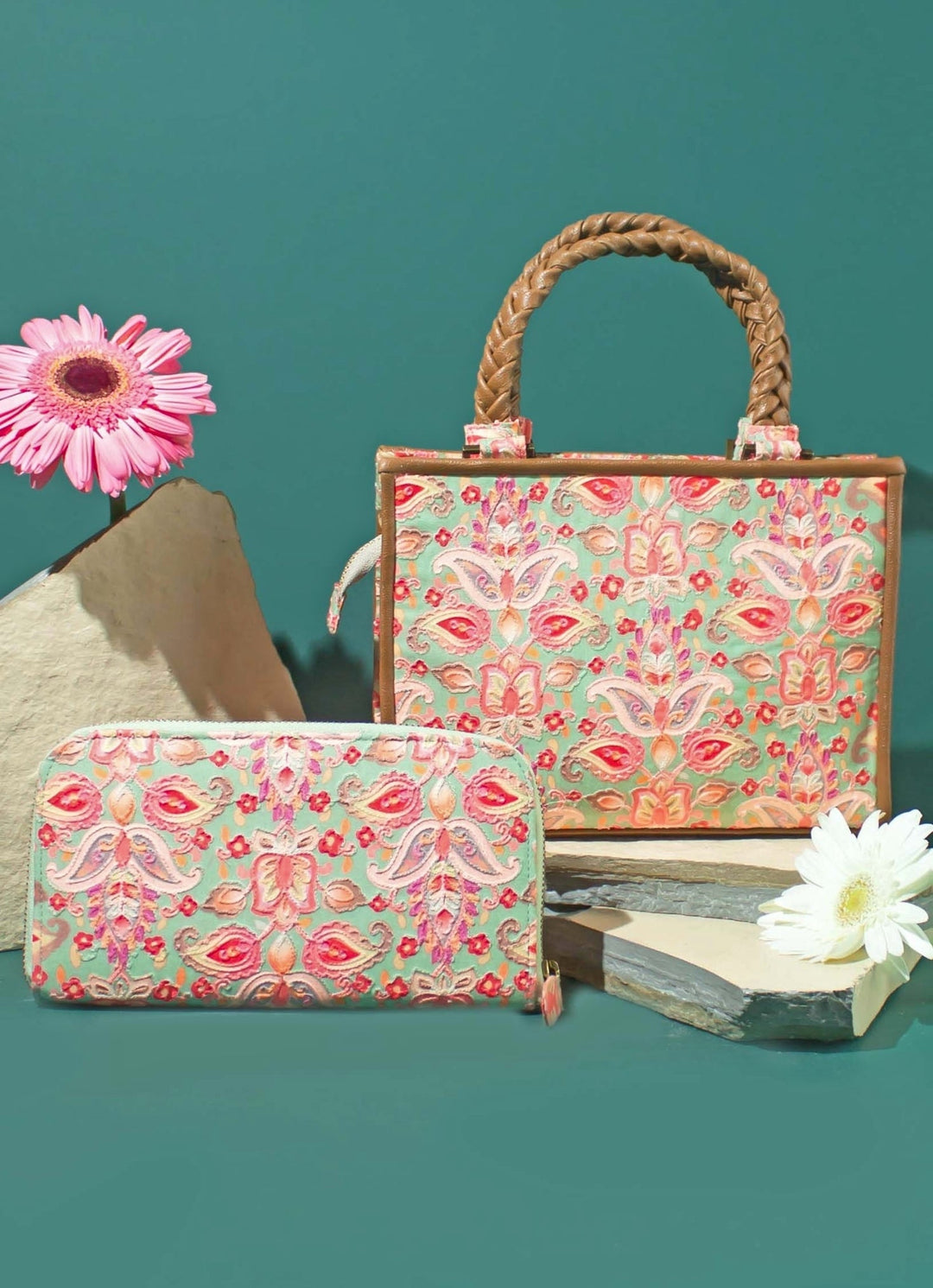 Multi Color Embroidered Handbag AMYRA - Fabilicious Fashion