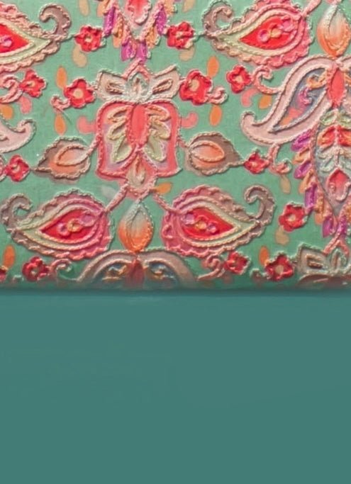 Multi Color Embroidered Zip Wallet AMYRA - Fabilicious Fashion