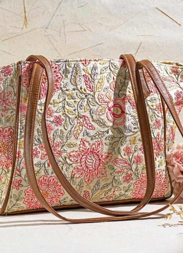 Multi Color Woven Tote Bag AMYRA - Fabilicious Fashion