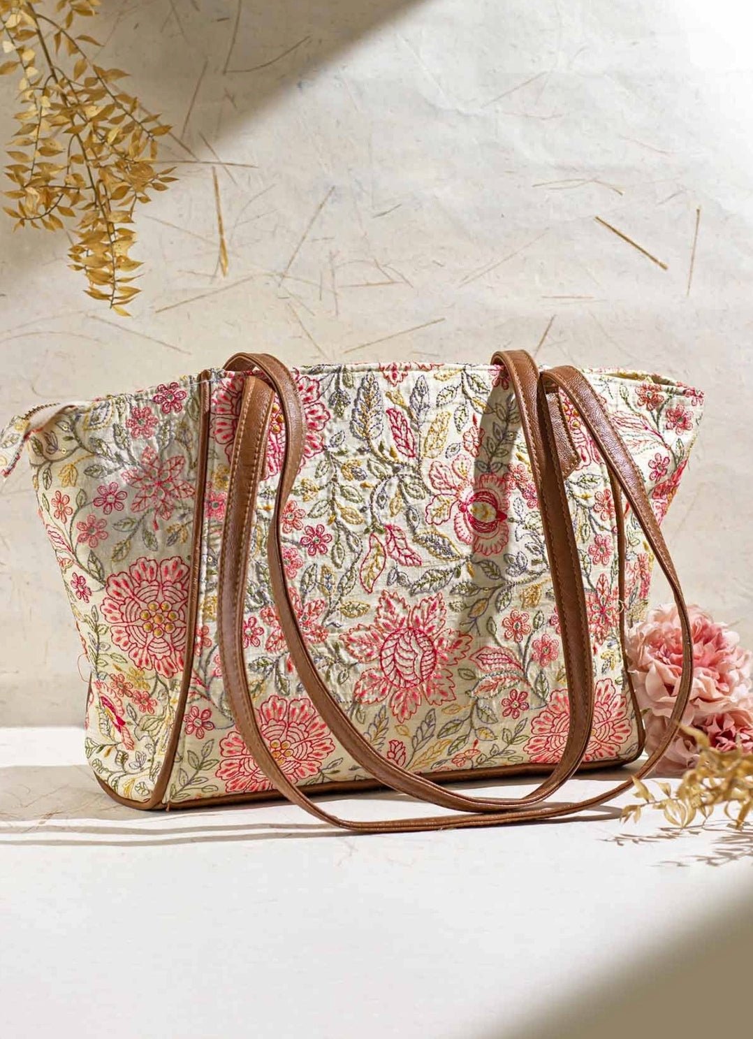 Multi Color Woven Tote Bag AMYRA - Fabilicious Fashion