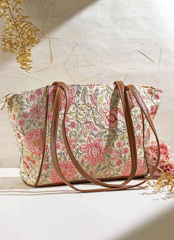 Multi Color Woven Tote Bag