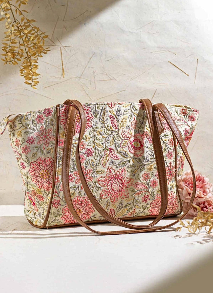 Multi Color Woven Tote Bag AMYRA - Fabilicious Fashion