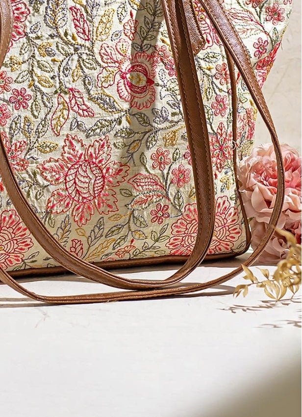 Multi Color Woven Tote Bag AMYRA - Fabilicious Fashion