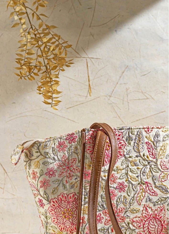 Multi Color Woven Tote Bag AMYRA - Fabilicious Fashion