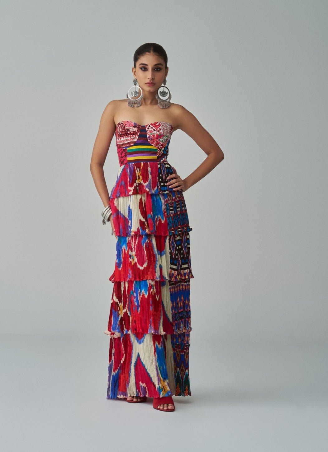Multi Colour Abstract Print Dress Saaksha & Kinni - Fabilicious Fashion