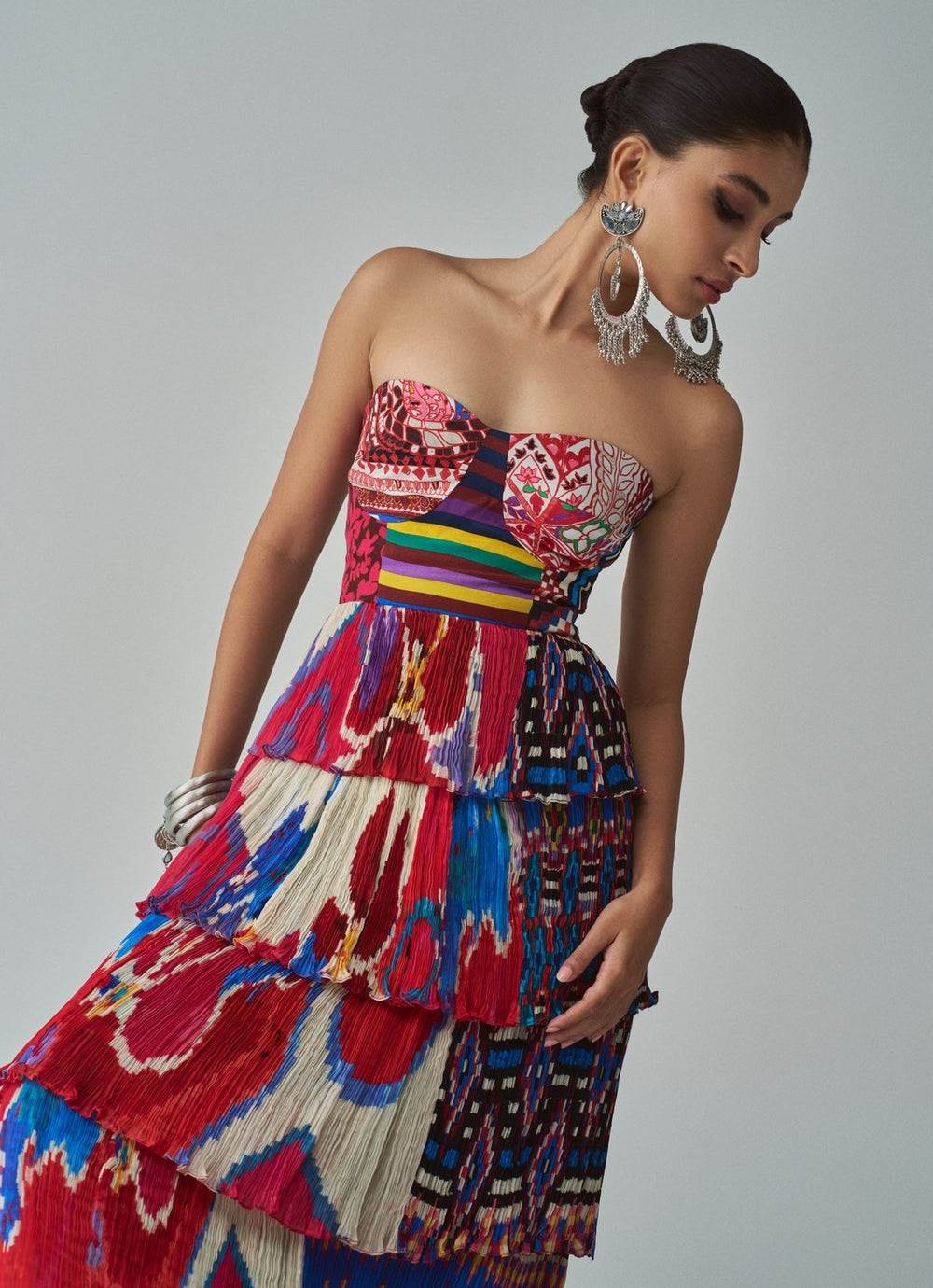 Multi Colour Abstract Print Dress Saaksha & Kinni - Fabilicious Fashion