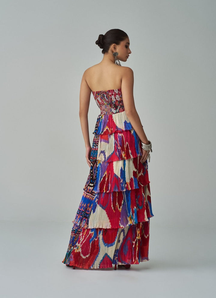 Multi Colour Abstract Print Dress Saaksha & Kinni - Fabilicious Fashion