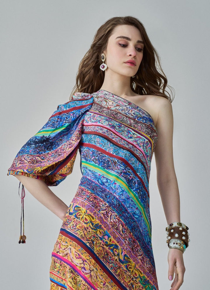 Multi Colour Block Print Dress Saaksha & Kinni - Fabilicious Fashion
