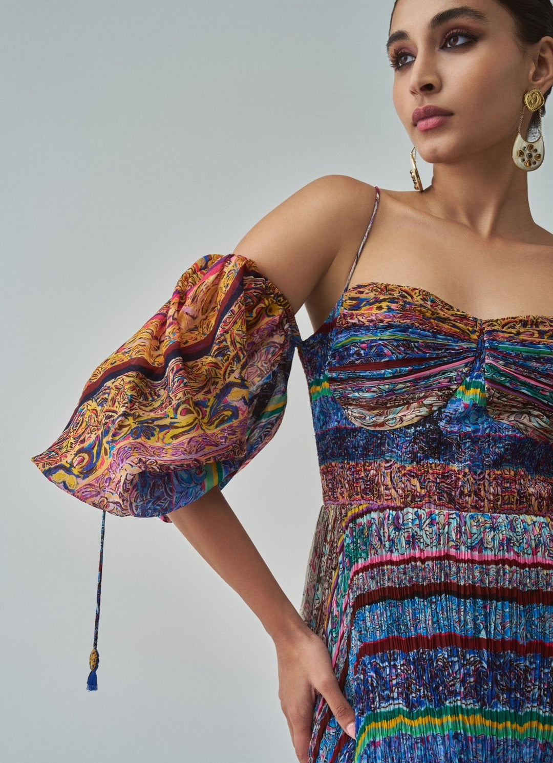 Multi Colour Block Print Dress Saaksha & Kinni - Fabilicious Fashion