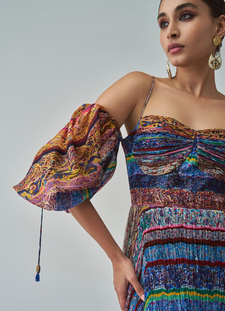 Multi Colour Block Print Dress Saaksha & Kinni - Fabilicious Fashion