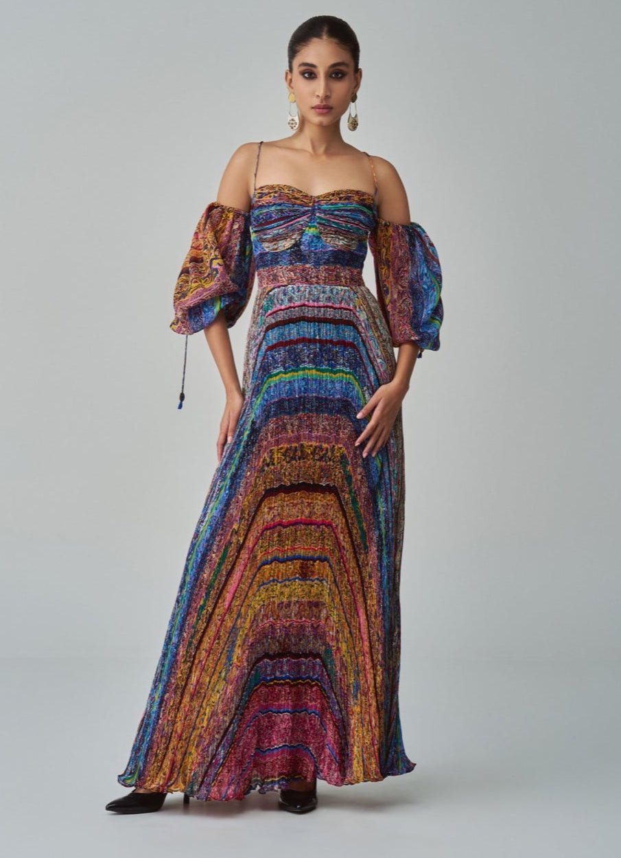Multi Colour Block Print Dress Saaksha & Kinni - Fabilicious Fashion