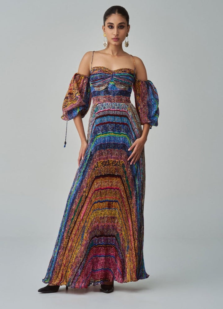Multi Colour Block Print Dress Saaksha & Kinni - Fabilicious Fashion