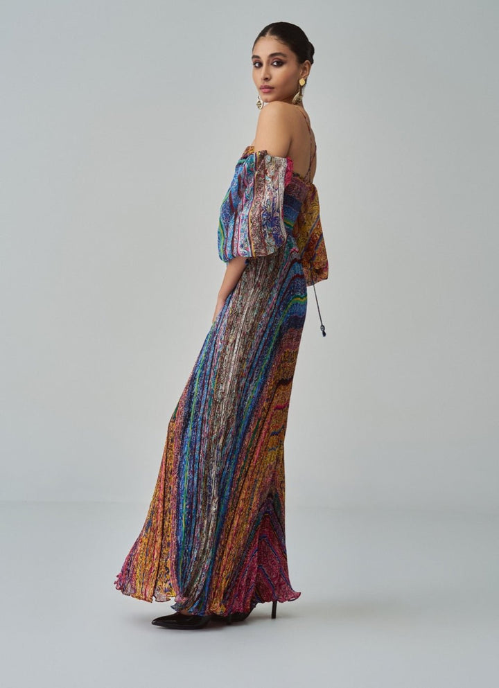 Multi Colour Block Print Dress Saaksha & Kinni - Fabilicious Fashion