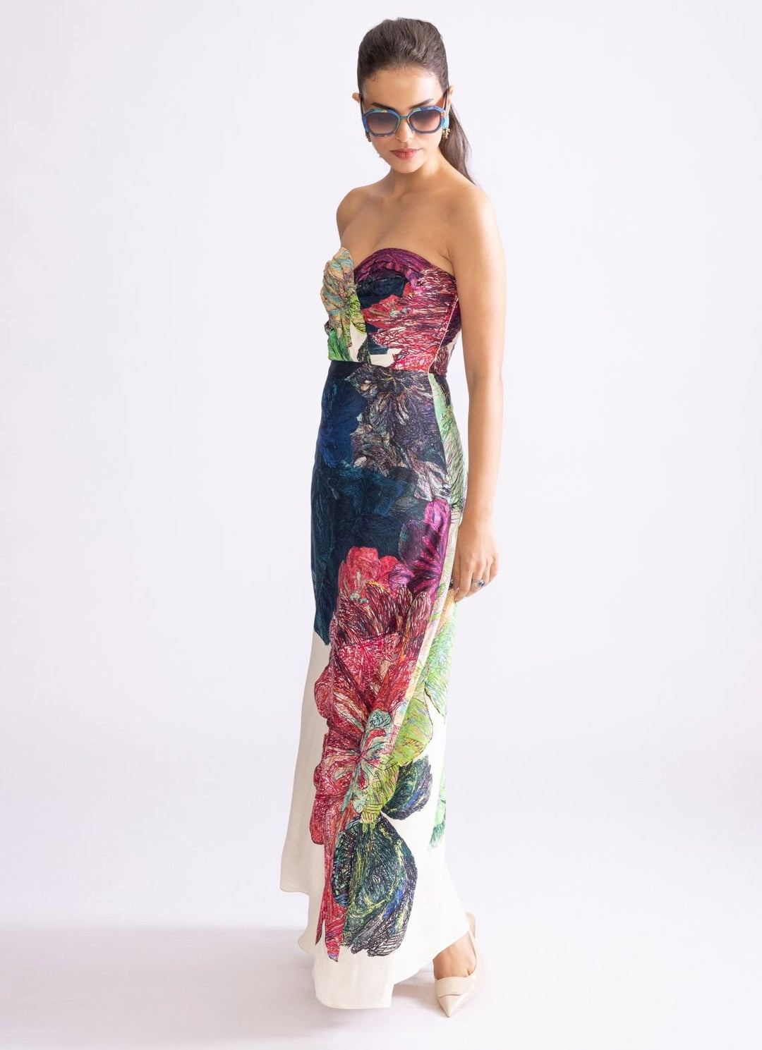 Multi Colour Daisy Print Dress Saaksha & Kinni - Fabilicious Fashion