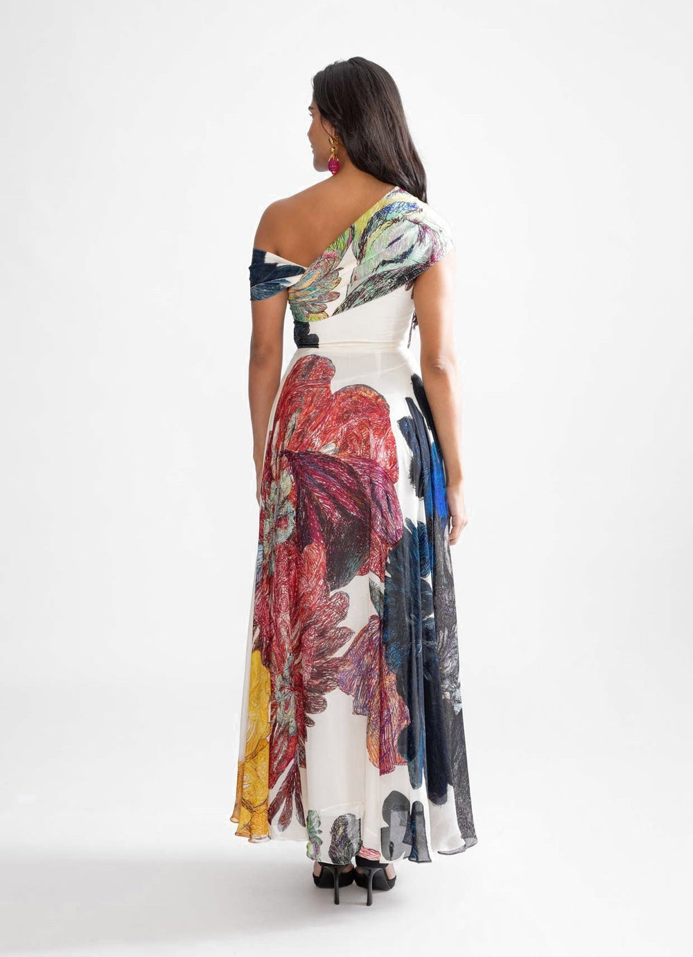 Multi Colour Daisy Print Dress Saaksha & Kinni - Fabilicious Fashion