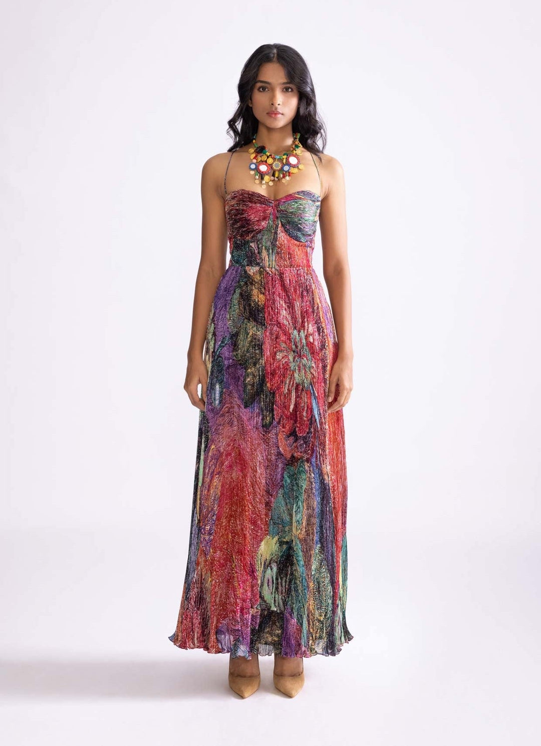 Multi Colour Daisy Print Dress Saaksha & Kinni - Fabilicious Fashion