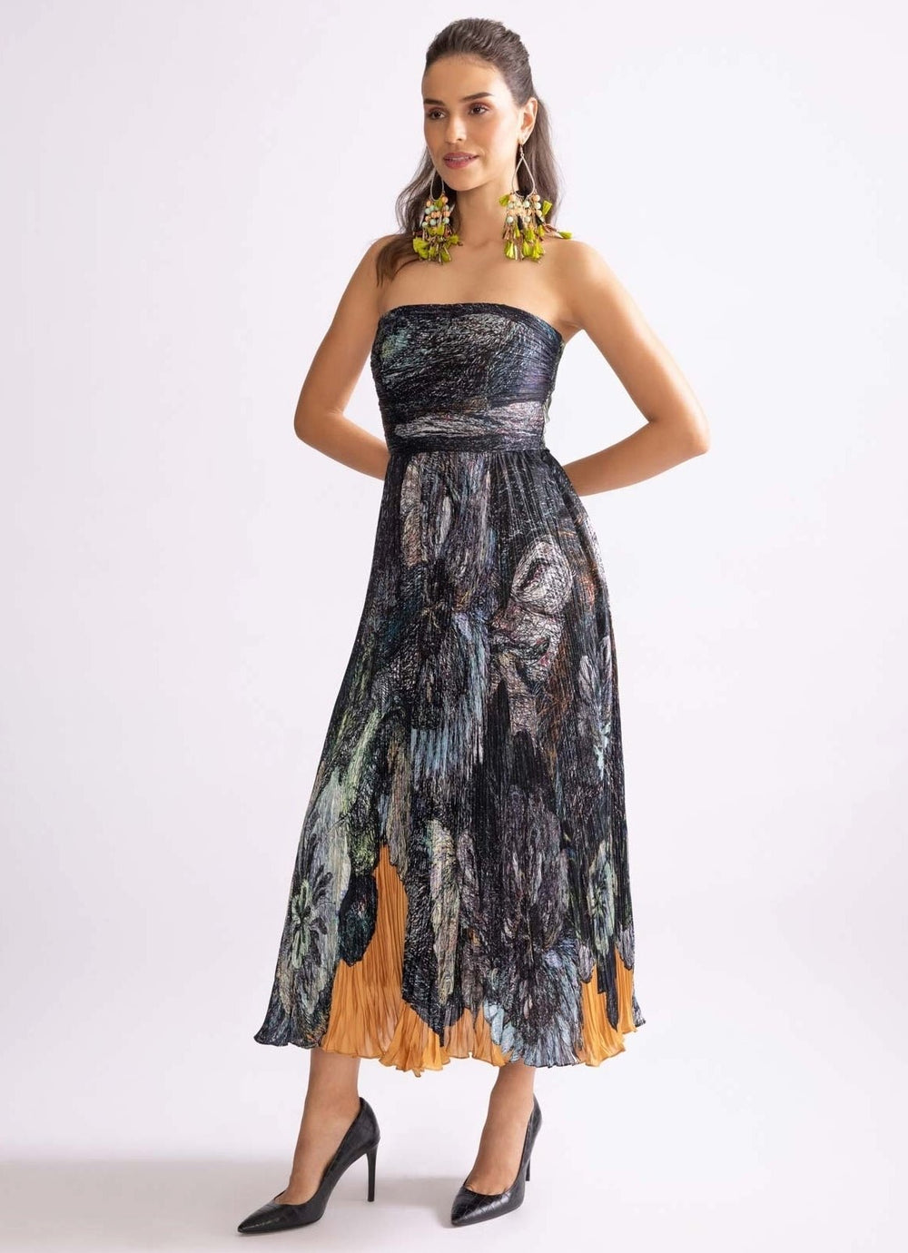Multi Colour Daisy Print Dress Saaksha & Kinni - Fabilicious Fashion