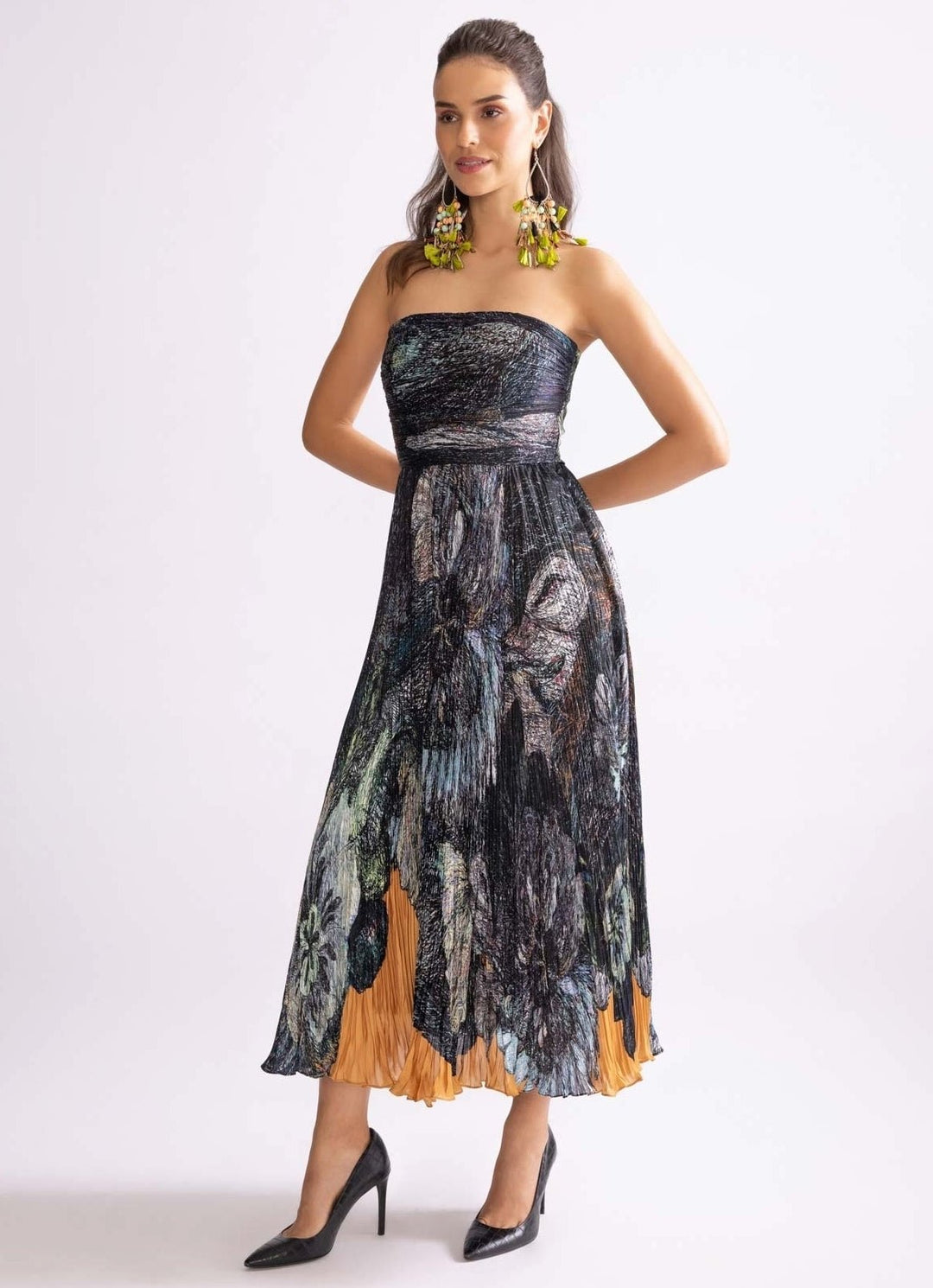 Multi Colour Daisy Print Dress Saaksha & Kinni - Fabilicious Fashion