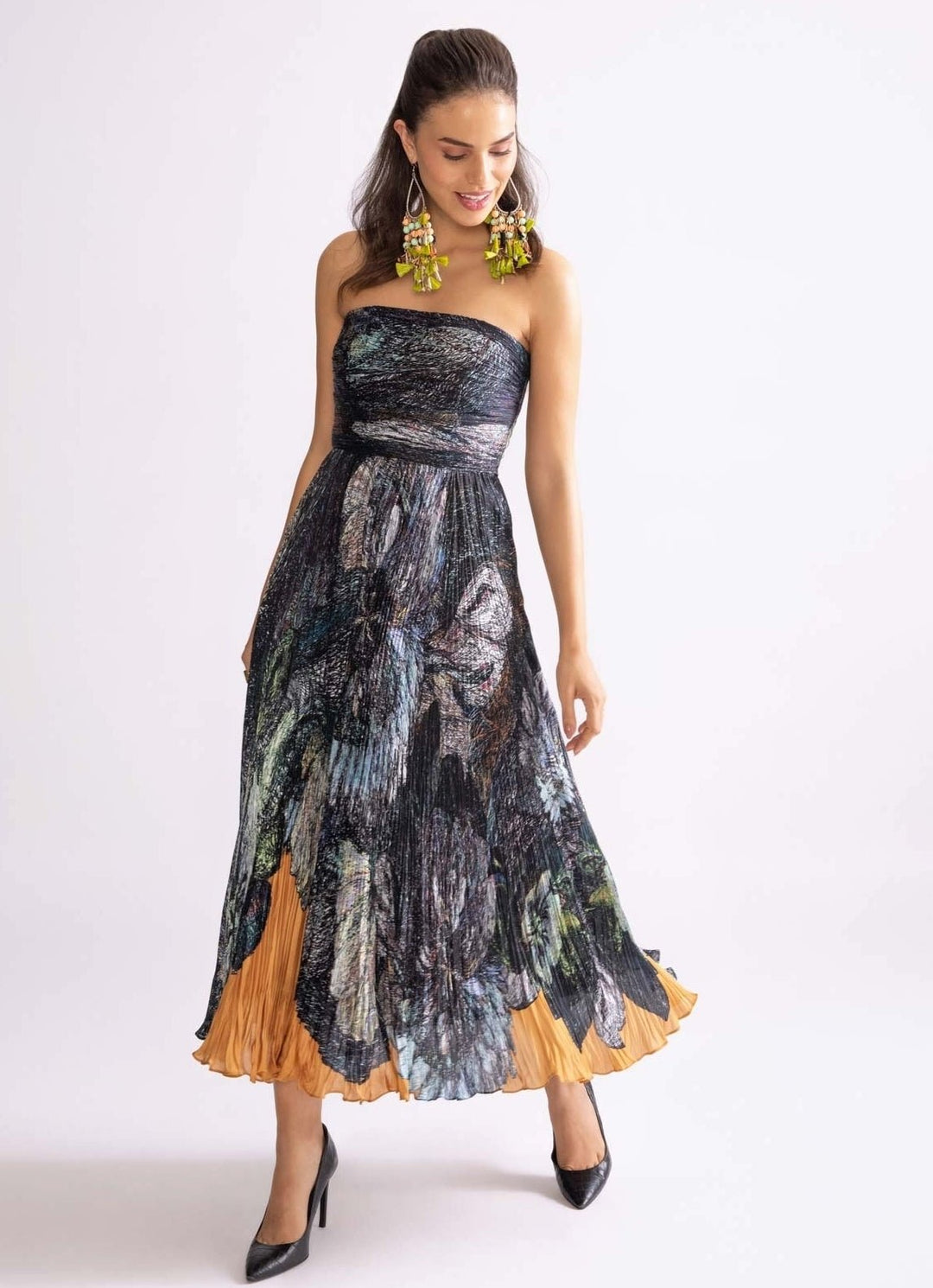 Multi Colour Daisy Print Dress Saaksha & Kinni - Fabilicious Fashion
