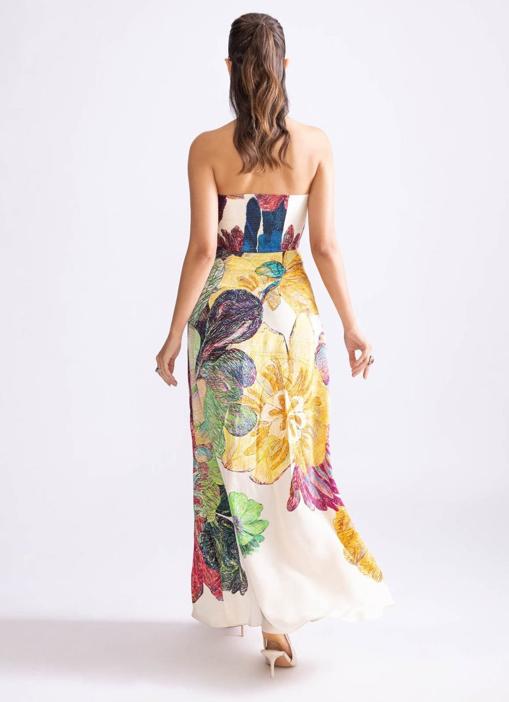 Multi Colour Daisy Print Dress Saaksha & Kinni - Fabilicious Fashion