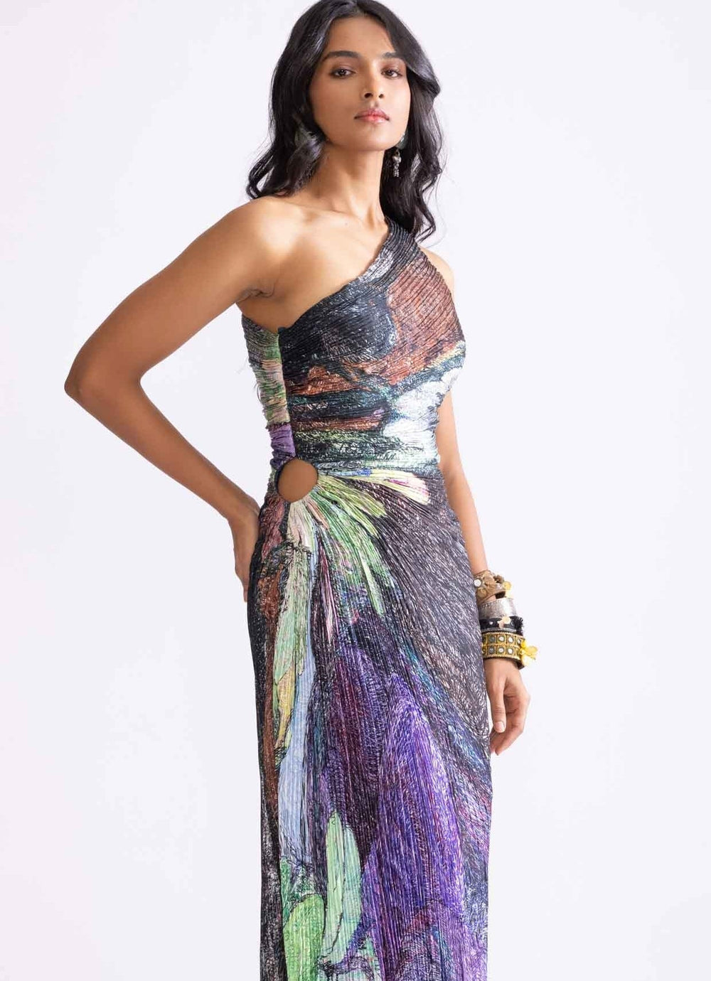 Multi Colour Daisy Print Dress Saaksha & Kinni - Fabilicious Fashion
