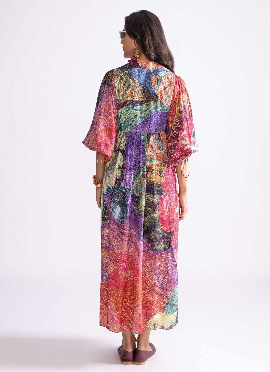 Multi Colour Daisy Print Dress Saaksha & Kinni - Fabilicious Fashion
