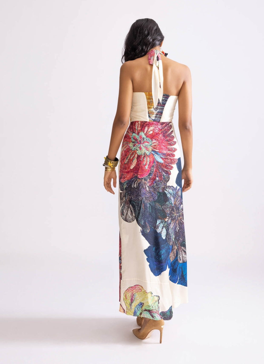 Multi Colour Daisy Print Dress Saaksha & Kinni - Fabilicious Fashion