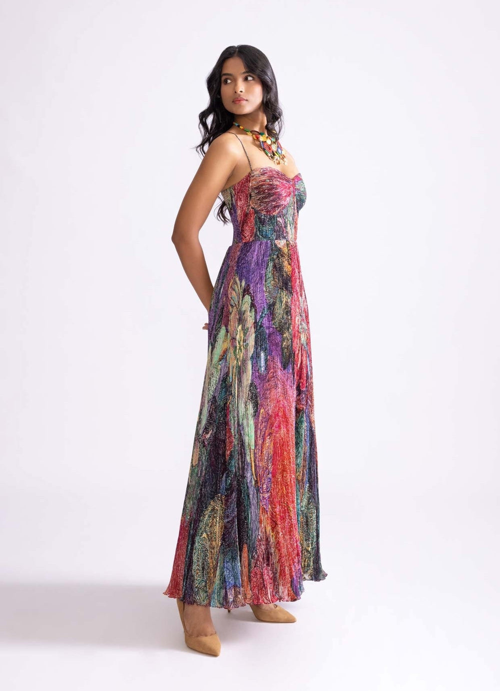 Multi Colour Daisy Print Dress Saaksha & Kinni - Fabilicious Fashion