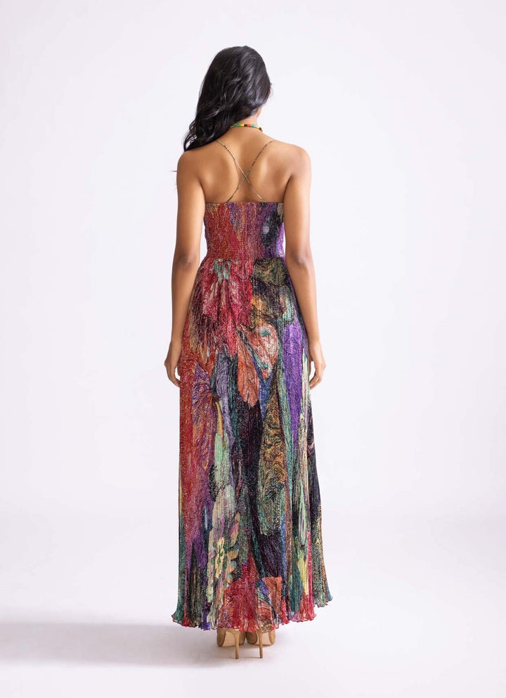 Multi Colour Daisy Print Dress Saaksha & Kinni - Fabilicious Fashion