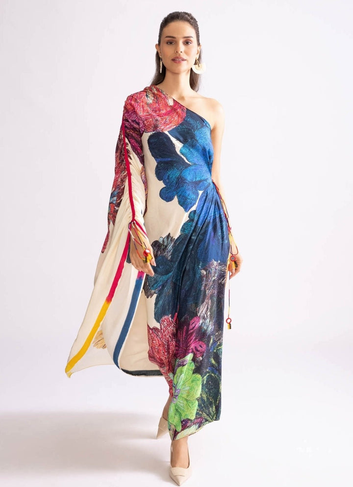 Multi Colour Daisy Print Kaftan Saaksha & Kinni - Fabilicious Fashion
