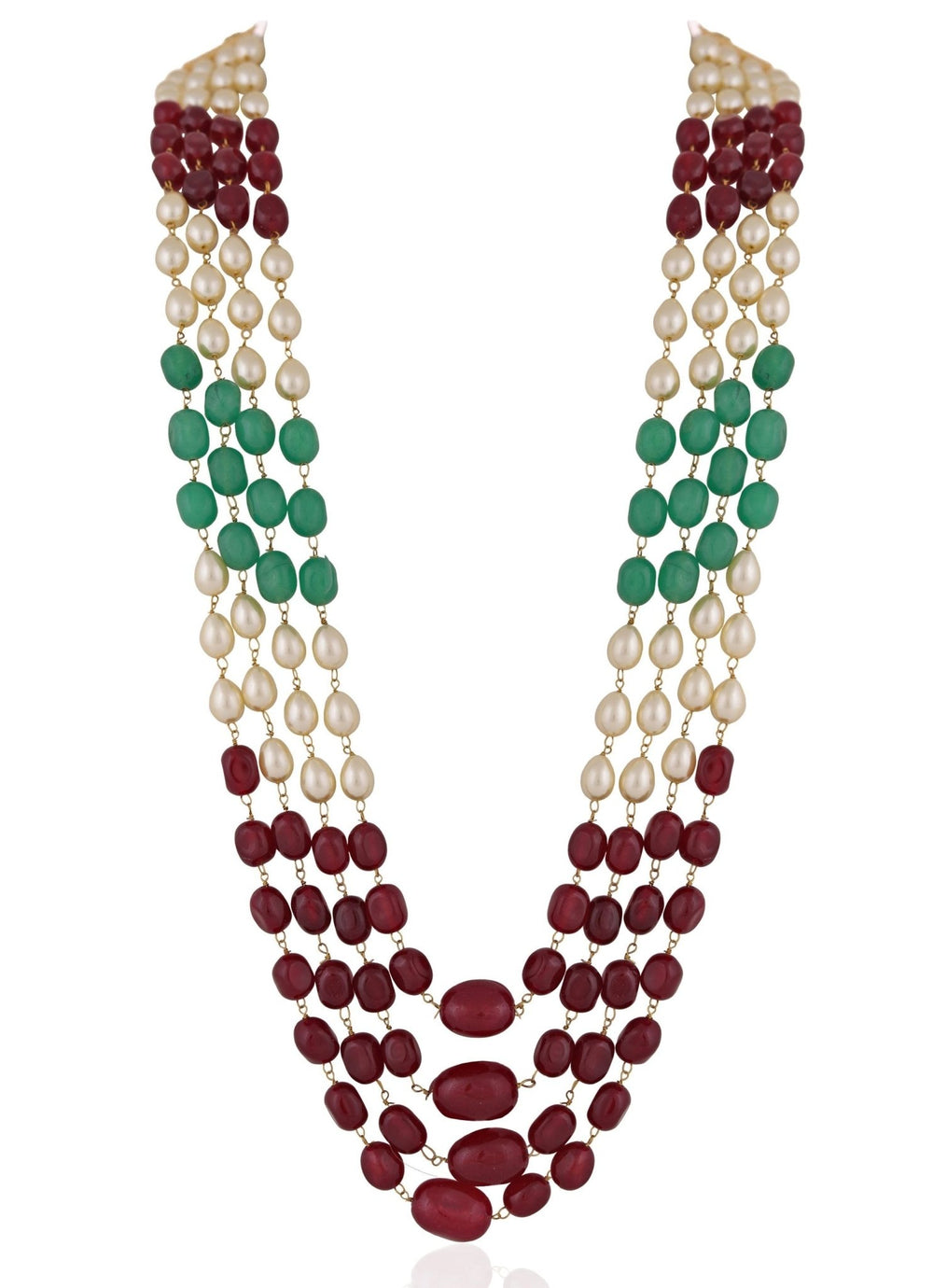 Multi Colour Jade Stone Necklace Riana by Shikha Jindal - Fabilicious Fashion