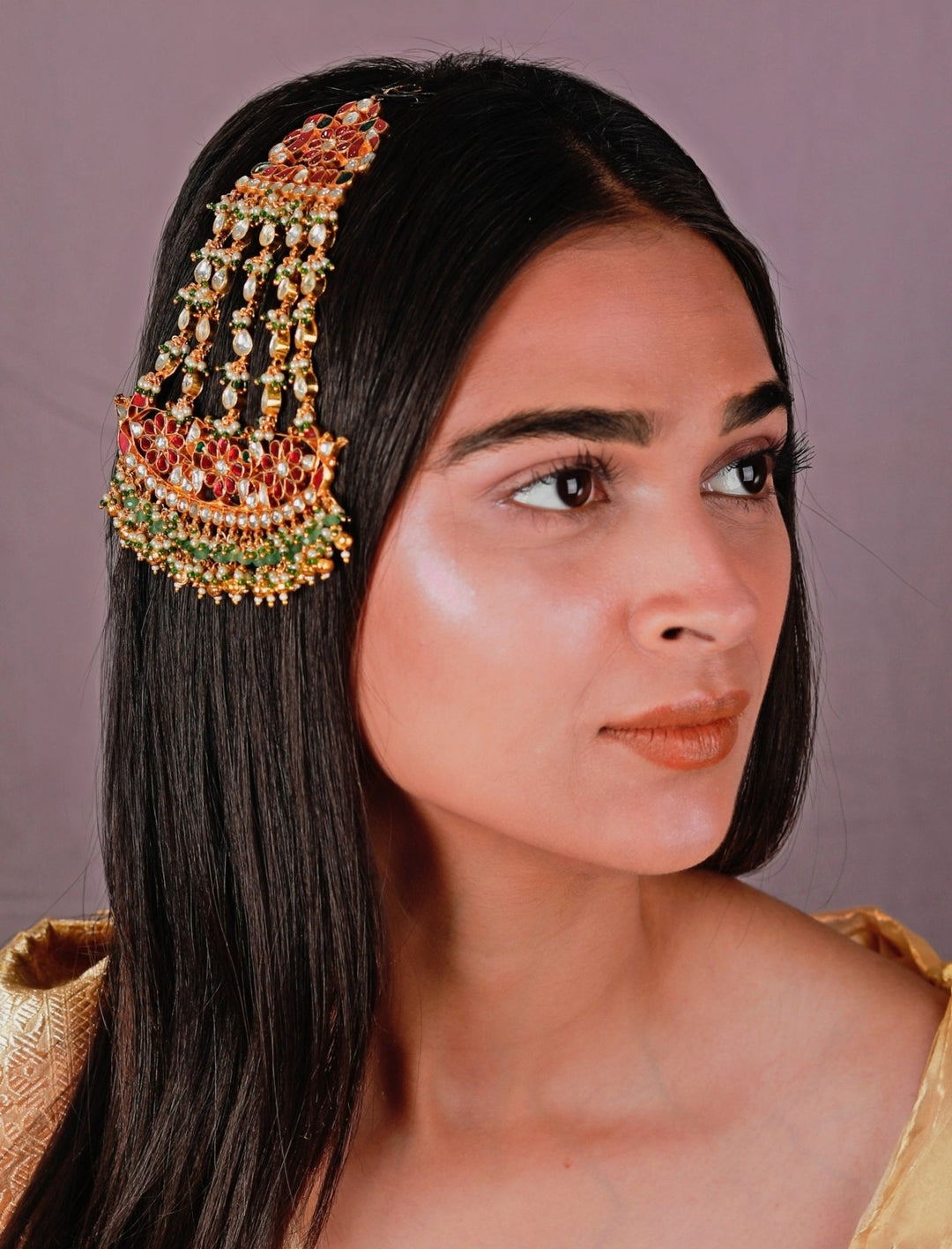 Multi Colour Jadtar Bridal Side Tikka Riana by Shikha Jindal - Fabilicious Fashion