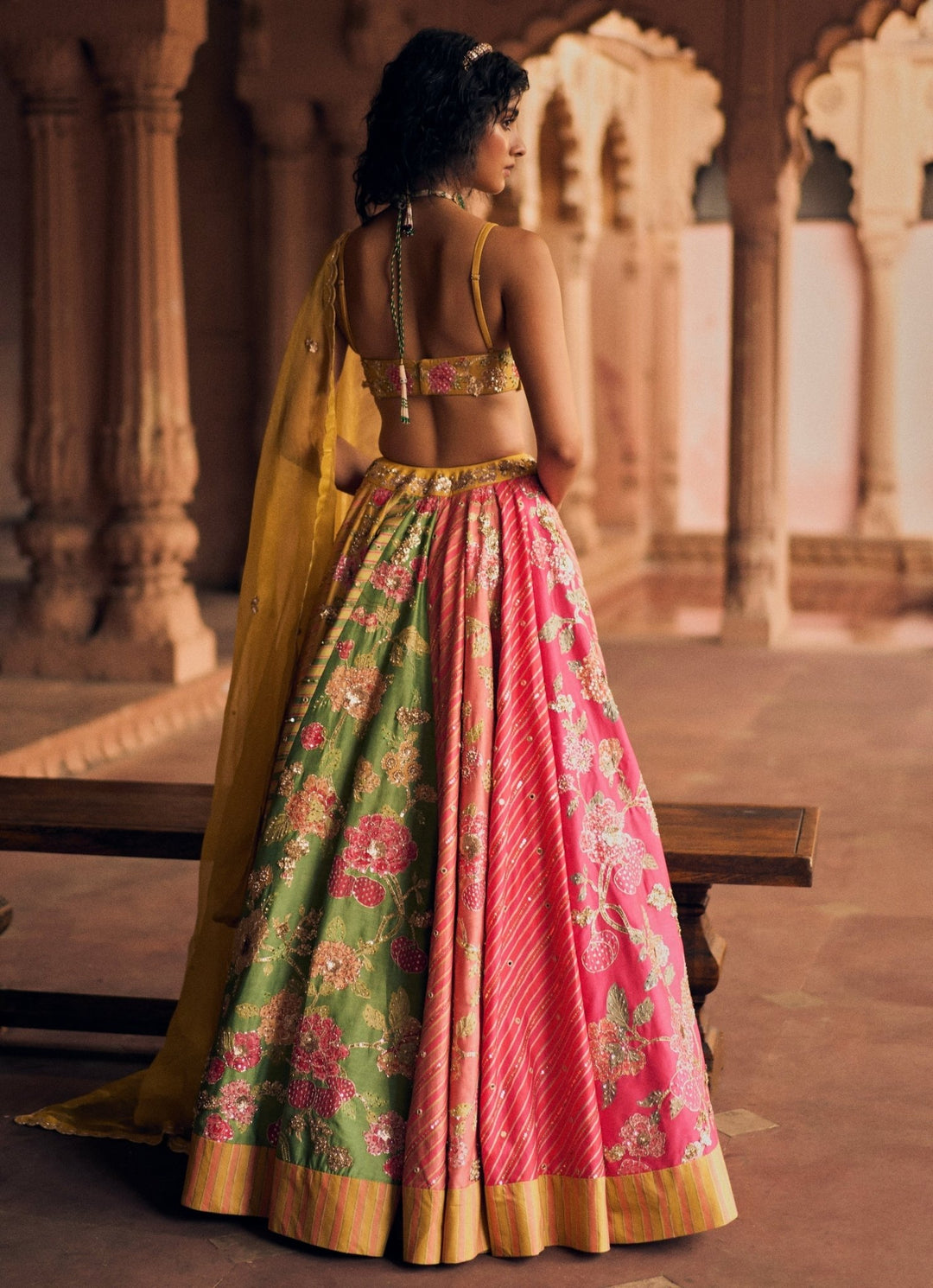Multi Colour Leheriya Printed Lehenga Set Paulmi and Harsh - Fabilicious Fashion