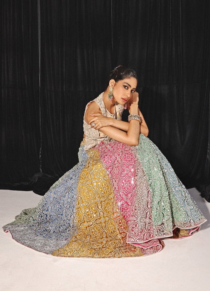 Multi Colour Mirrorwork And Beadwork Lehenga Set Twenty Nine - Fabilicious Fashion