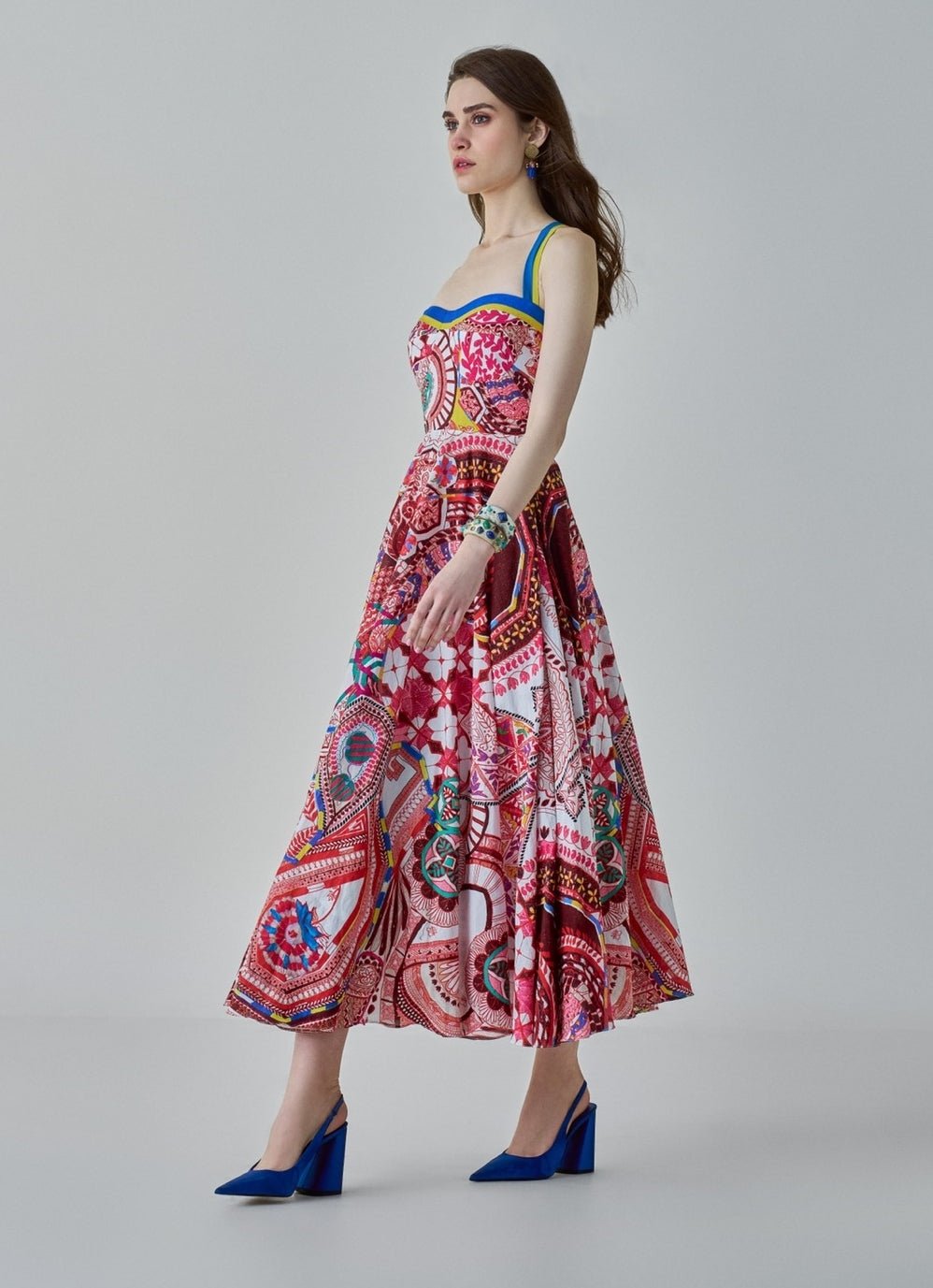 Multi Colour Paisley Print Dress Saaksha & Kinni - Fabilicious Fashion