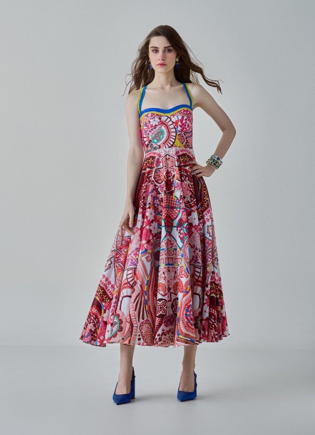 Multi Colour Paisley Print Dress Saaksha & Kinni - Fabilicious Fashion