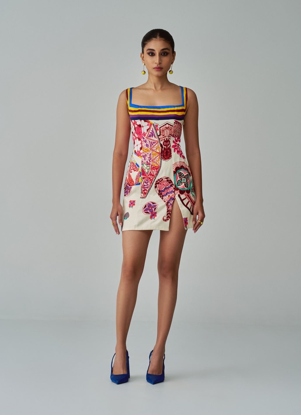 Multi Colour Paisley Print Dress Saaksha & Kinni - Fabilicious Fashion