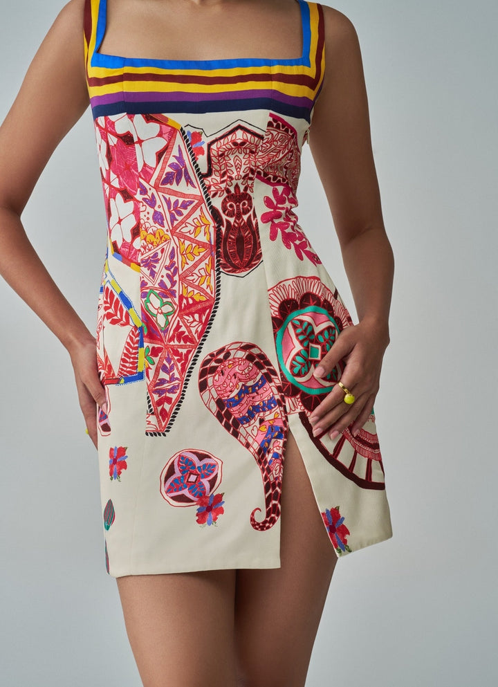 Multi Colour Paisley Print Dress Saaksha & Kinni - Fabilicious Fashion