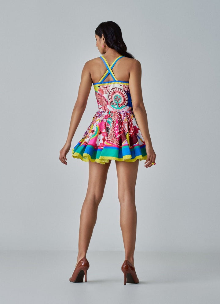 Multi Colour Paisley Print Dress Saaksha & Kinni - Fabilicious Fashion