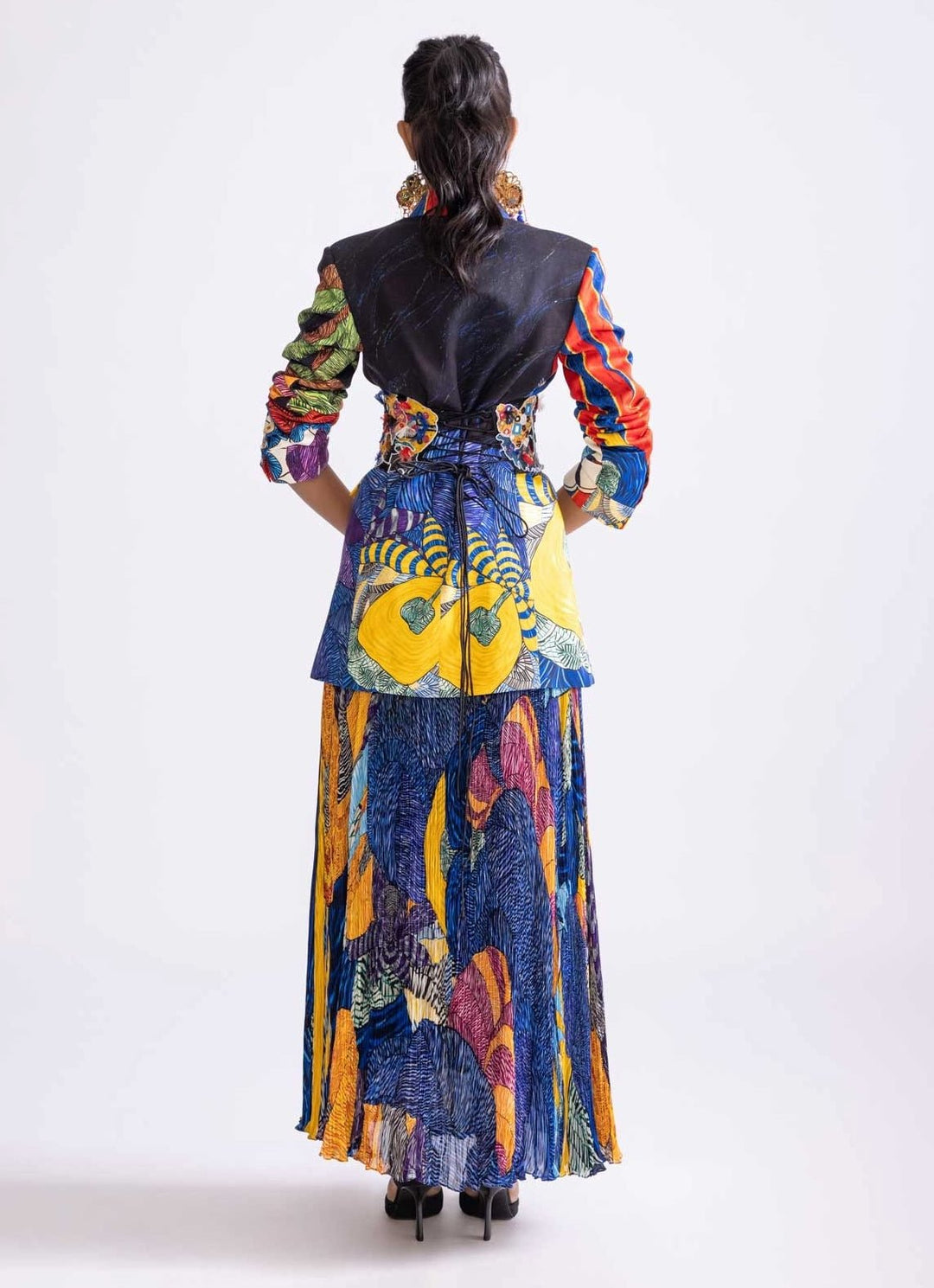 Multi Colour Tribal Print Skirt Set Saaksha & Kinni - Fabilicious Fashion